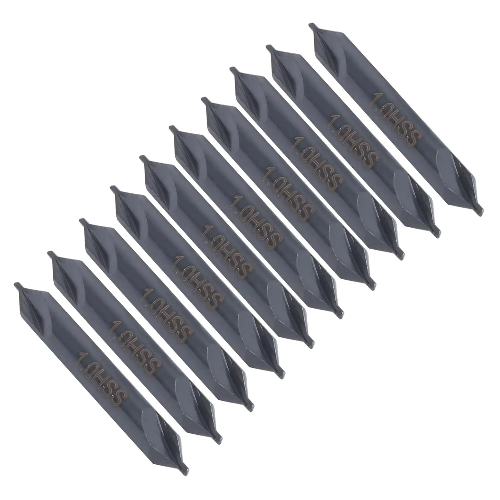 10 peças de brocas centrais tipo HSS tipo A para aço inoxidável - conjunto de posicionamento em espiral totalmente em solo (1 mm/2 mm/2,5 mm/3 mm)