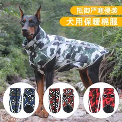 Waterproof Large Dog Clothes Winter Dog Coat with Harness Furry Collar Warm Pet Clothing Big Dog Jacket Labrador Bulldog Costume