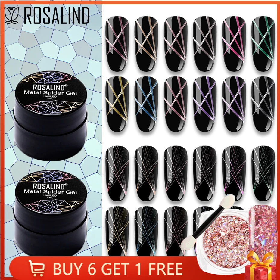 Rosalind 5ml Spider Line Nagel gel Semi Permanent Spider Gel Hybrid Lacke Web Aufkleber UV Top Base Coat Gel politur einweichen