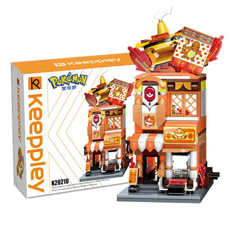 Keepley Bouwsteen Pokemon Serie Street View Charmander Street View Puzzel Stad Speelgoed Splits Model Desktop Decoratie Cadeau