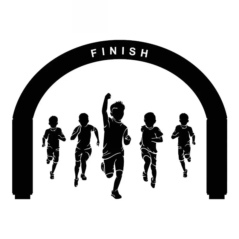 

Runner Finish Sports Running Winner Car Sticker Motorcycle Sticker Pvc Motorcycle Car Decal Sticker, Black/white, 18cm*13cm