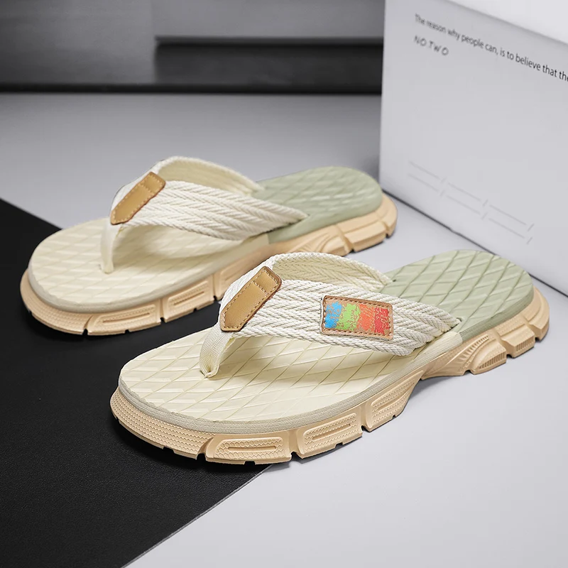 فليب رجالي - يتخبط بشعارات ملونة. شباشب يومية كاجوال، صنادل شاطئ خارجية #3