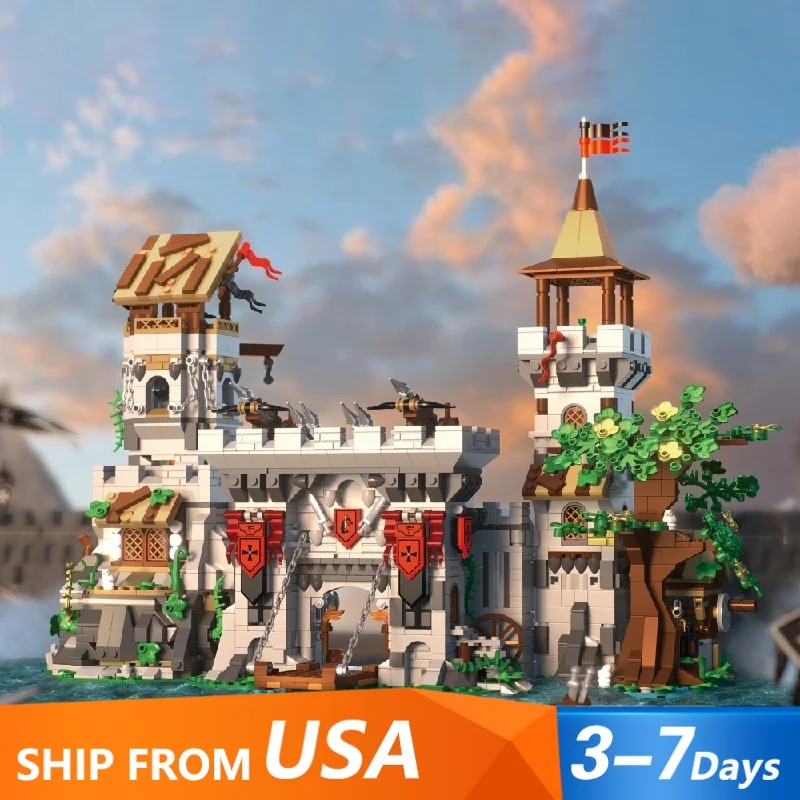 2568 قطعة قلعة الفارس القرون الوسطى منزل المباني مجموعات شقة المدينة العمارة وحدات بنة التجمع أطقم منمذجة هدية