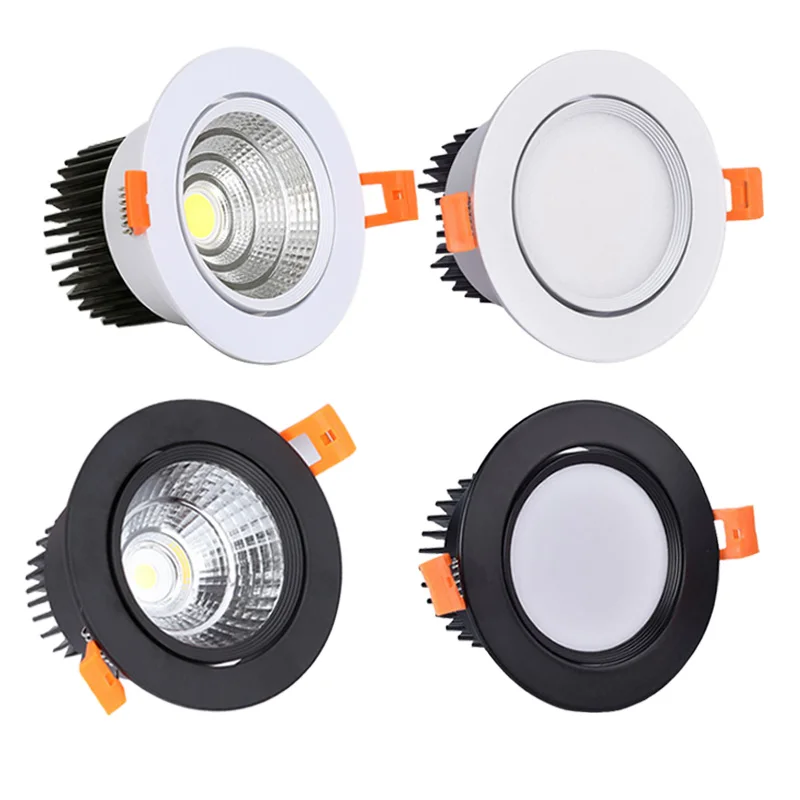 

Tricolor Anti Glare Recessed LED Downlights 3W 5W 7W 9W 12W 15W 18W COB Ceiling Lamp Spot Lights AC85-265V +Led Drive