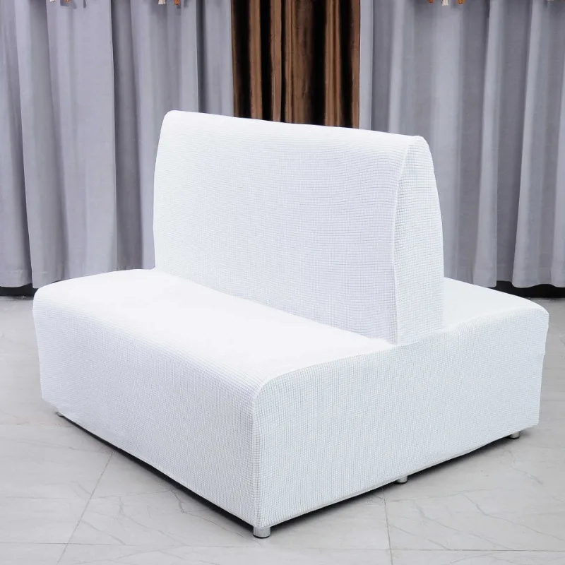 Double Sofa Cover for Hotel Restaurant Stretch Spandex Sofa Covers Non Slip Armless Couch Slipcovers Internet Bar Cafe