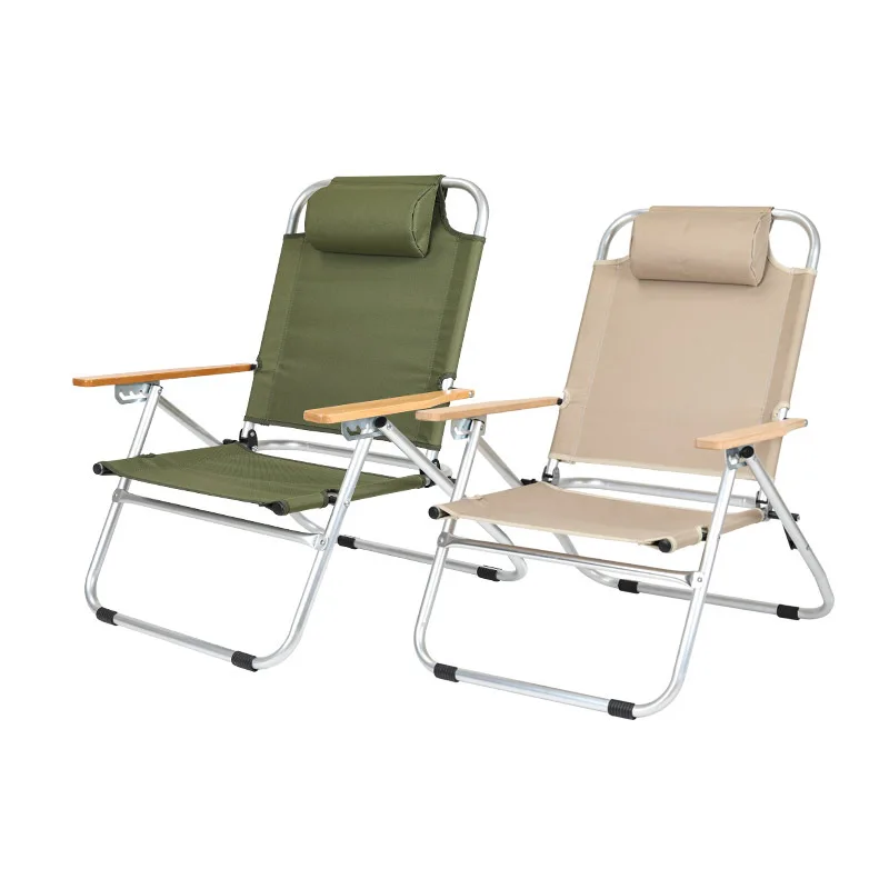 Outdoor Folding Camping Chair Portable Four-speed Aluminum Alloy Adjustable High Backrest Recliner Nap Outdoor Furniture