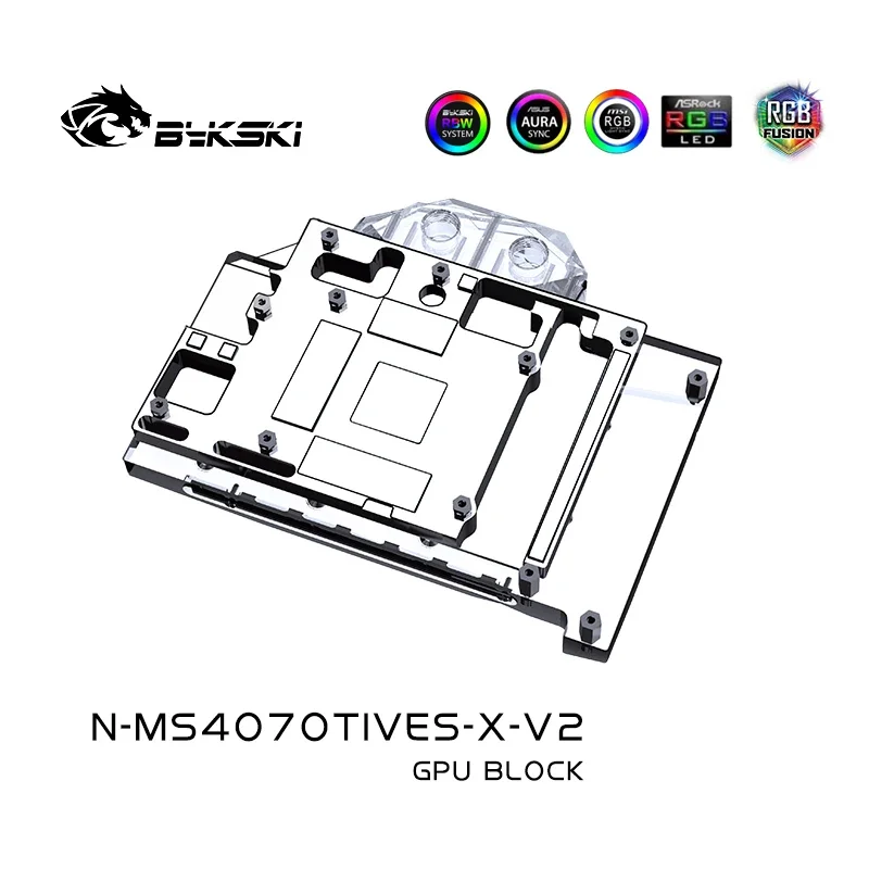 Imagem -02 - Bykski-sistema de Arrefecimento a Água Bloco Gpu para Msi Geforce Rtx 4070ti Ventus 3x 12g oc Placa de Vídeo Radiador de Cobre N-ms4070tives-x-v2