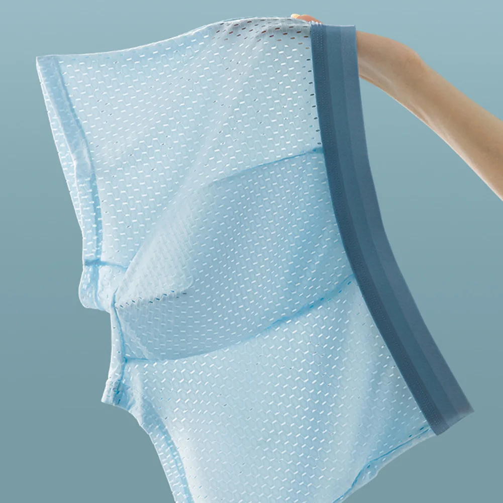 

Мужские сетчатые трусы-боксеры с охлаждающим эффектом, бесшовное нижнее белье из ледяного шелка, ультрадышащие трусы-шорты, мужская одежда для геев