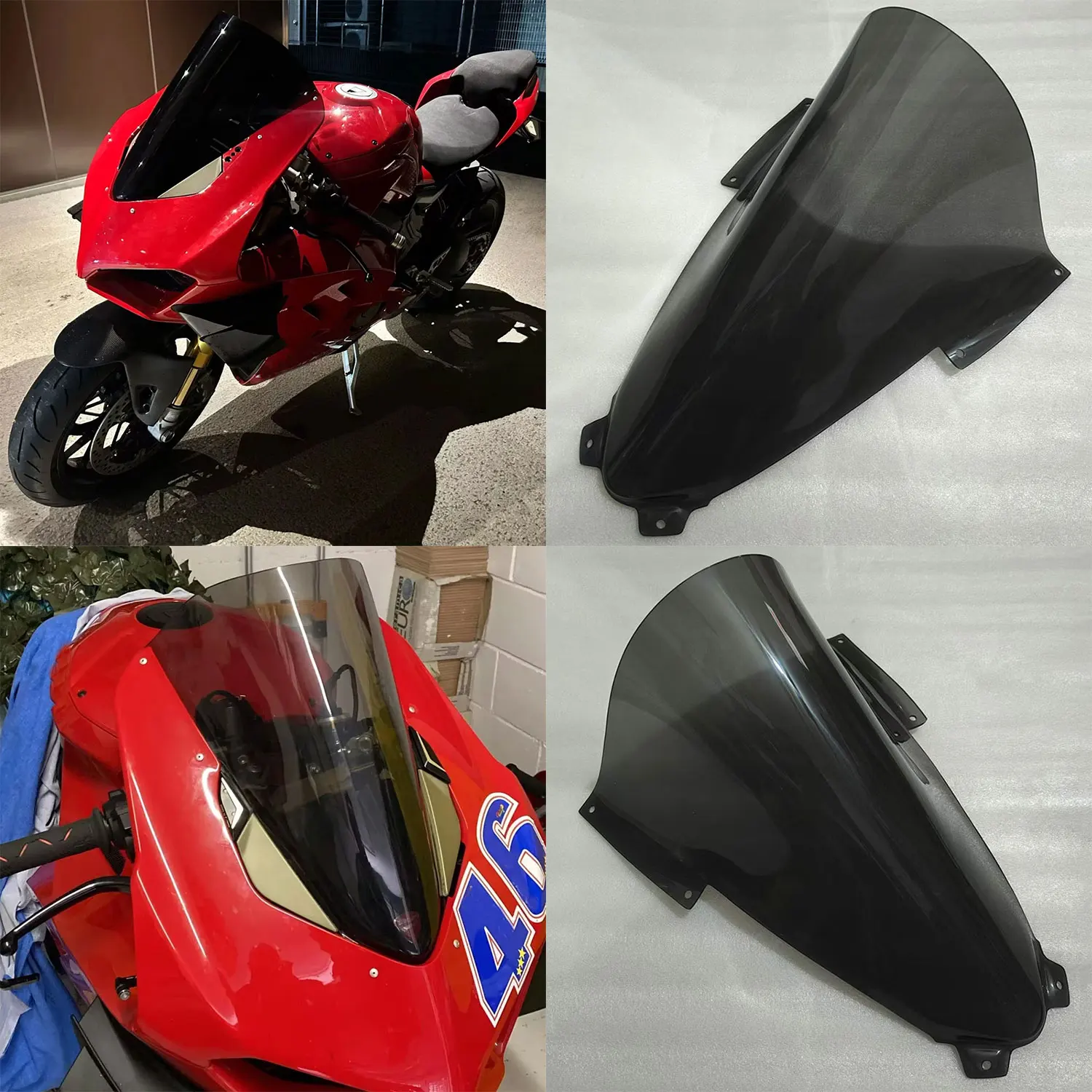 

For Ducati Panigale V4 V4S V4R 2018 2019 2020 V2 Motorcycle Racing Windscreen Screen Double Bubble Windshield Wind Deflectors