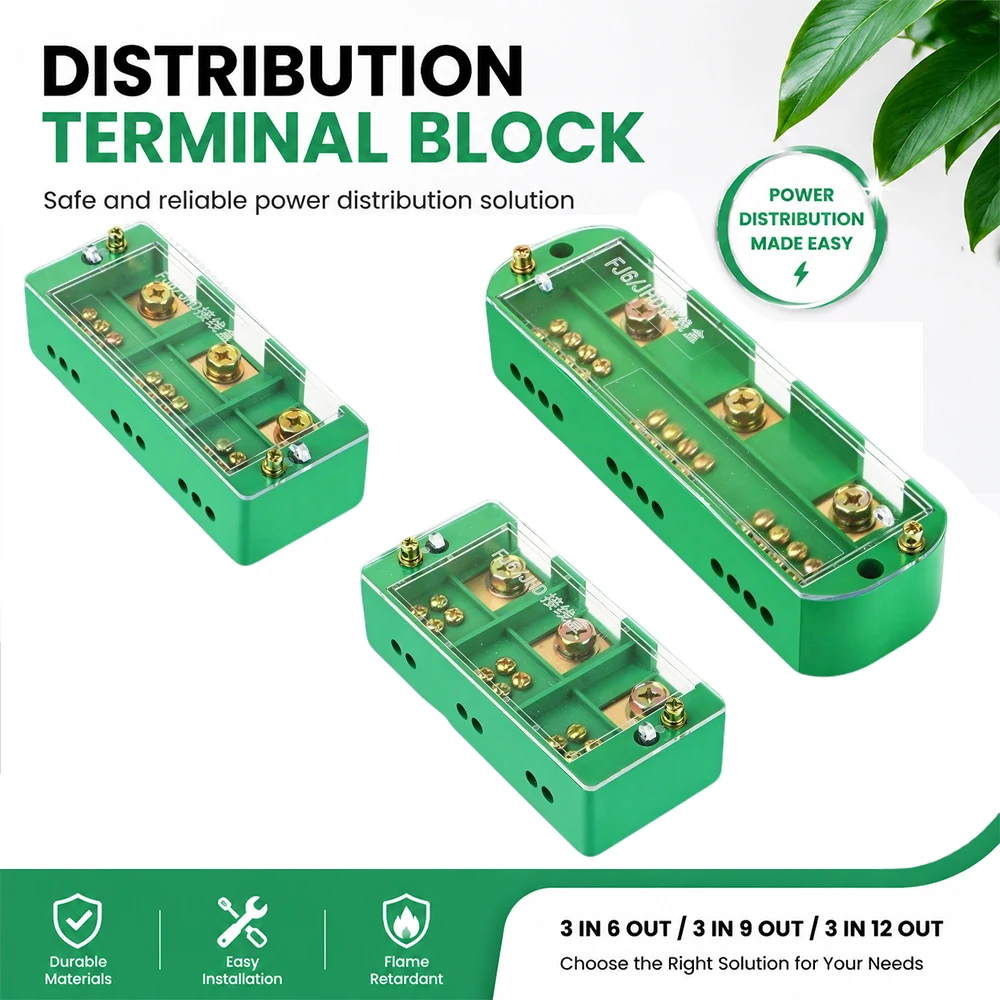 1 Piece Fj6 Three Phase Electrical Junction Box - 3 IN 6/9/12 Ports, Brass Terminal Block, Suitable for Household Distribution — купить у AliExpress WW