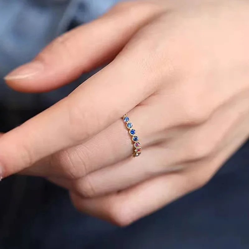 925 Sterling Silver Colorful Rainbow Zirconia Promise Rings for Women Gold Color Luxury Trendy Wedding Accessories Girl Jewelry