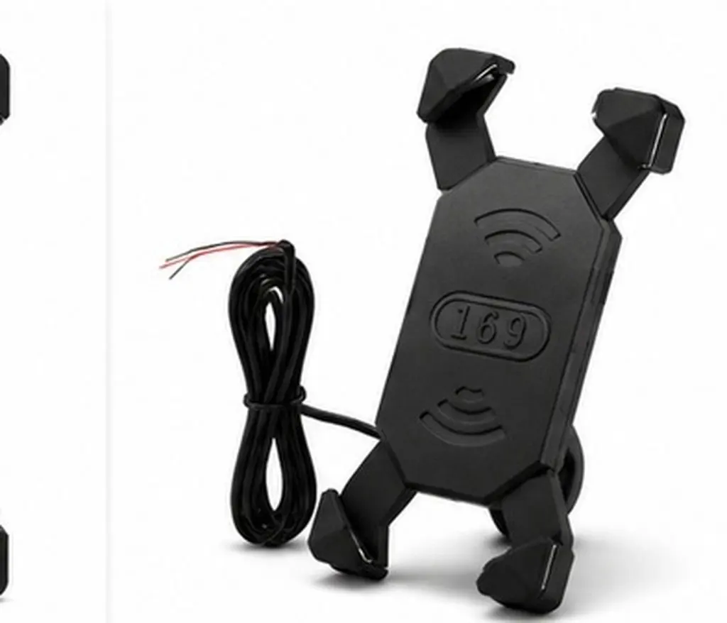 Motorcycle Phone Mount Charger Stainless Steel Universal Anti Slip Handlebar Bracket Easy Install
