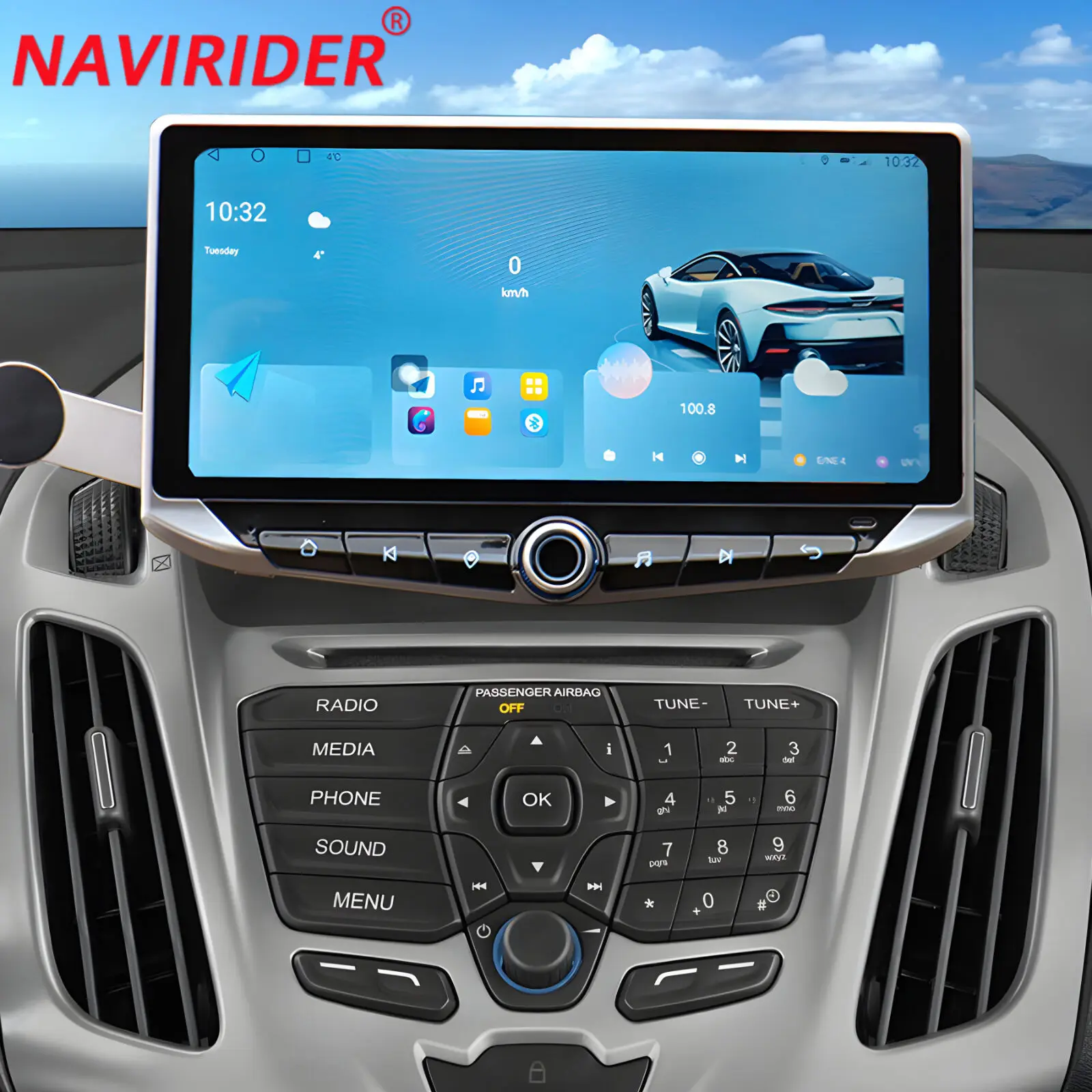 10.88inch Carplay Android Auto Car Radio For Ford Transit Connect Tourneo 2013-2018 Multimedia Player GPS Navi DSP Stereo Screen