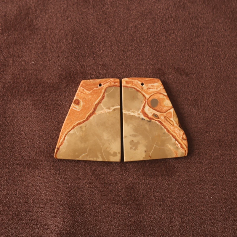 

Женские серьги B&F из натурального камня с желтыми пятнистыми камнями, стильные бусины 34x26x2 мм, 8,7 г - модные ювелирные изделия в подарок