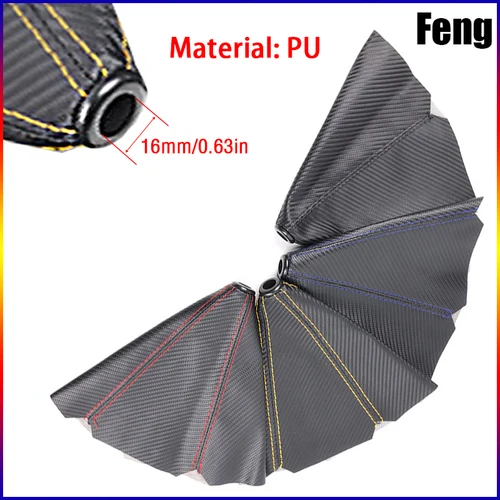 Imagen 2 del producto Collares de cambio de marchas universales para coche, cubierta antipolvo de fibra de carbono de cuero PU, accesorios, perilla de palanca de cambios, cubierta de bota de cambio, Legging