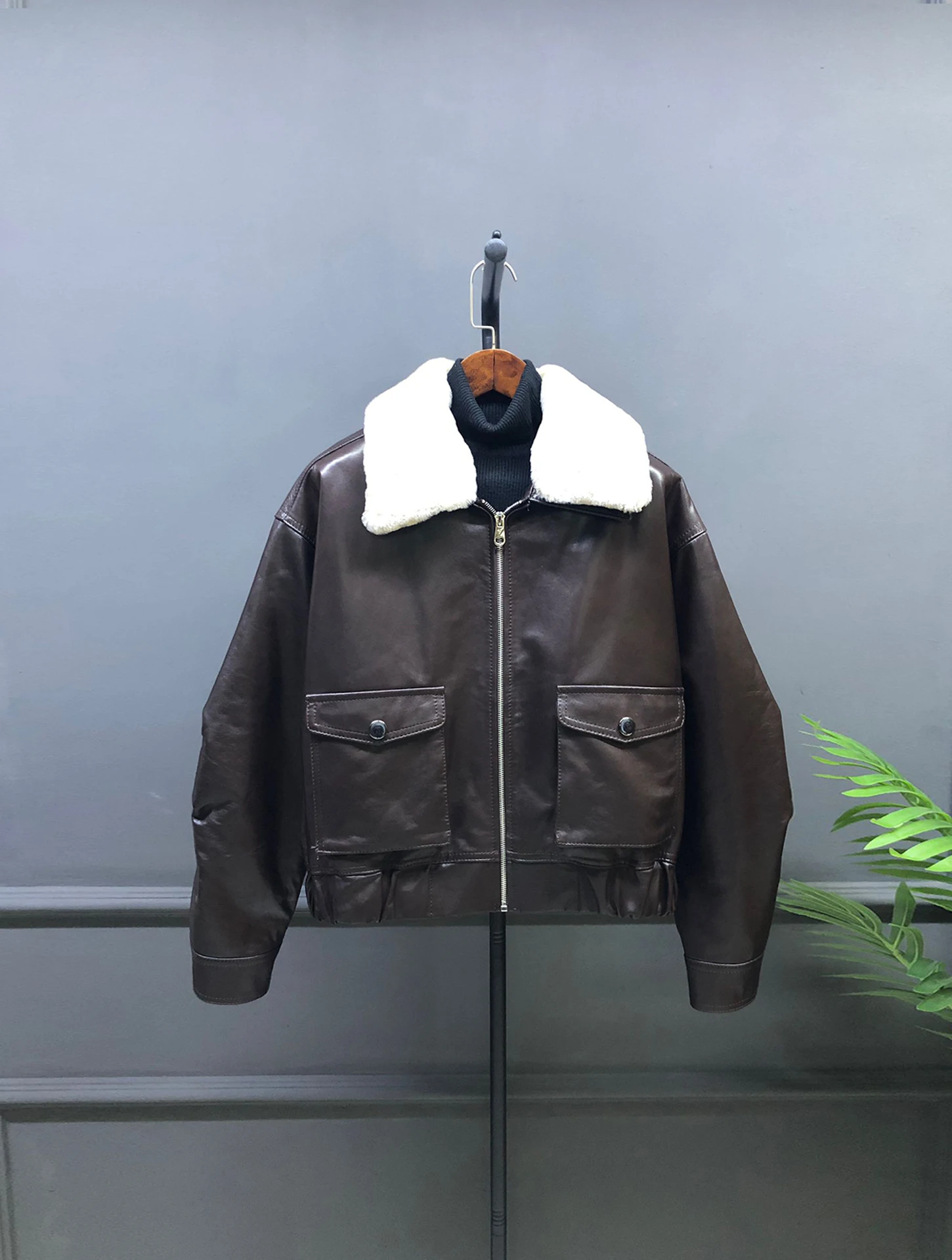 Warmte-isolerende jas met wollen kraag, katoenen vulling, casual, losvallend model, ritsontwerp voor jonge vrouwen, dagelijks gebruik