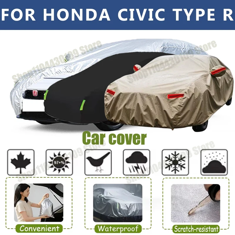 

For HONDA CIVIC TYPE R Outdoor Protection Full Car Cover Snow Cover Sunshade Waterproof Dustproof Exterior Car Accessories