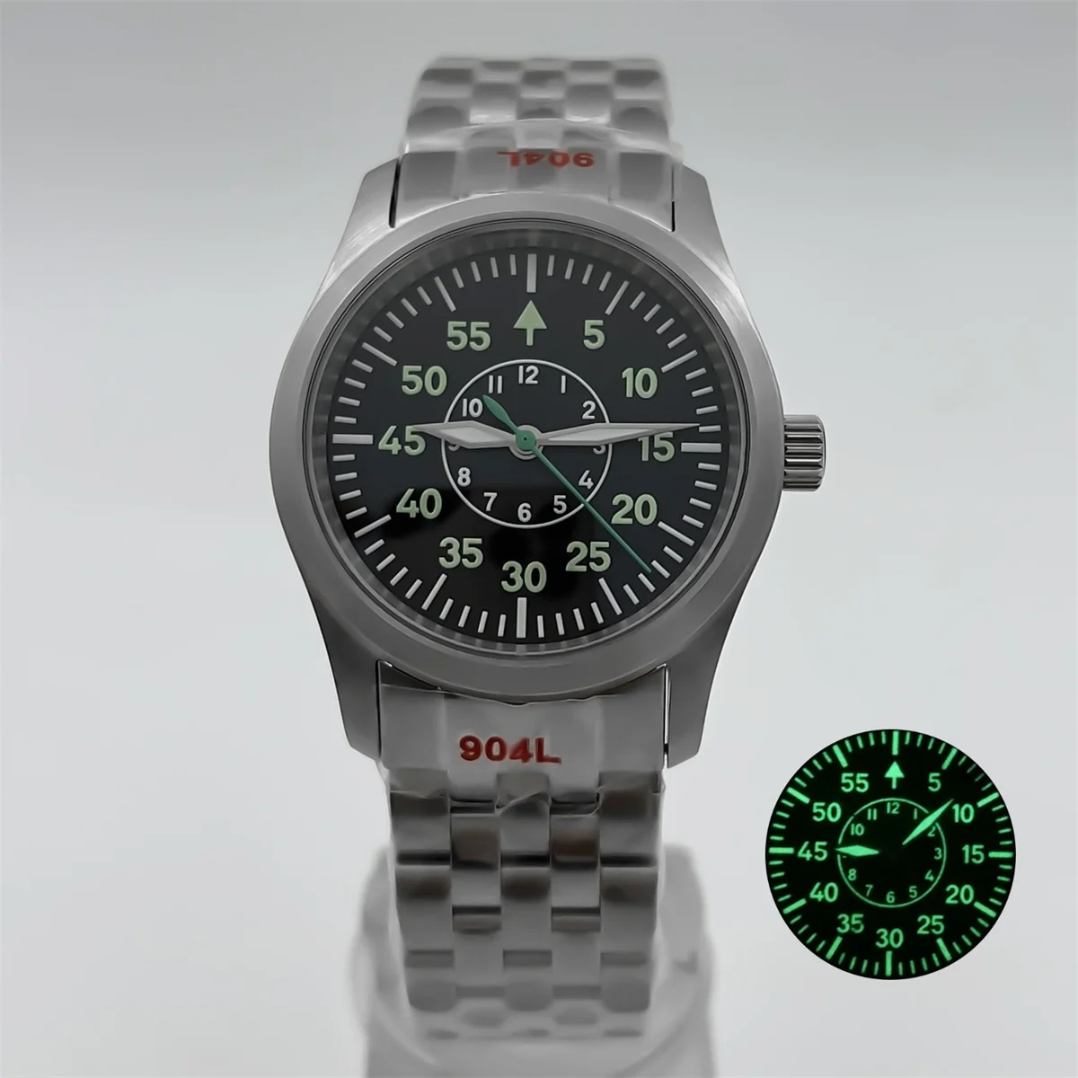 

BLIGER 36mm 39mm NH35 Men's Diving Watch Black White dial ultra green luminous stainless steel bracelet Microdome sapphire glass