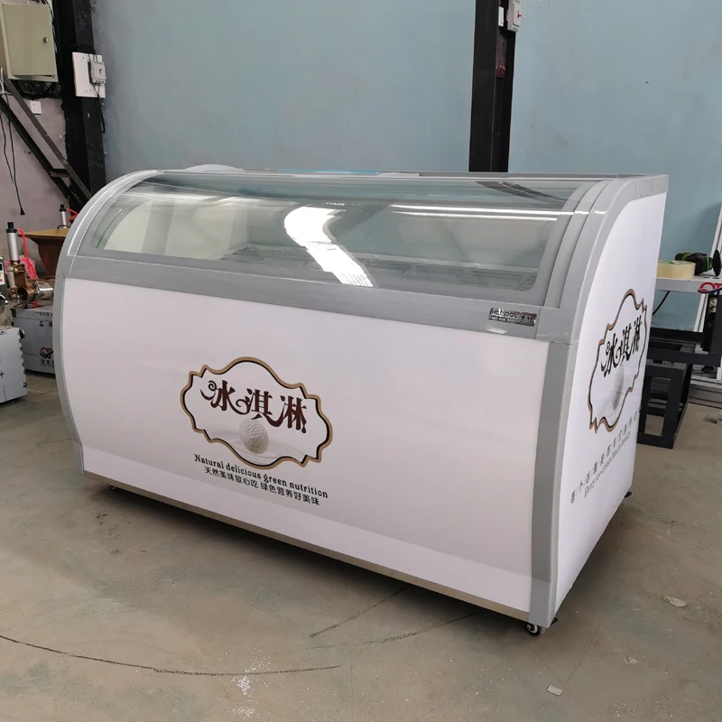 Commercial Popsicle Showcase Cold Drink Shops Ice Cream Display Cabinet Stainless Steel Ice Porridge Freezer