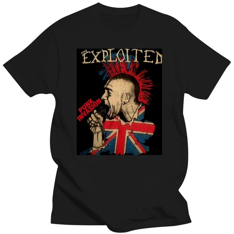 Rare THE EXPLOITED PUNK INVASION Cotton Black Men S-234XL T-Shirt BC807