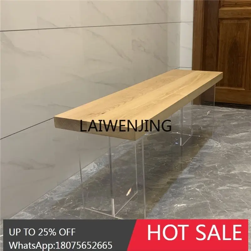 acrylic dining table bench all solid wood small apartment meal log shoe change large bench