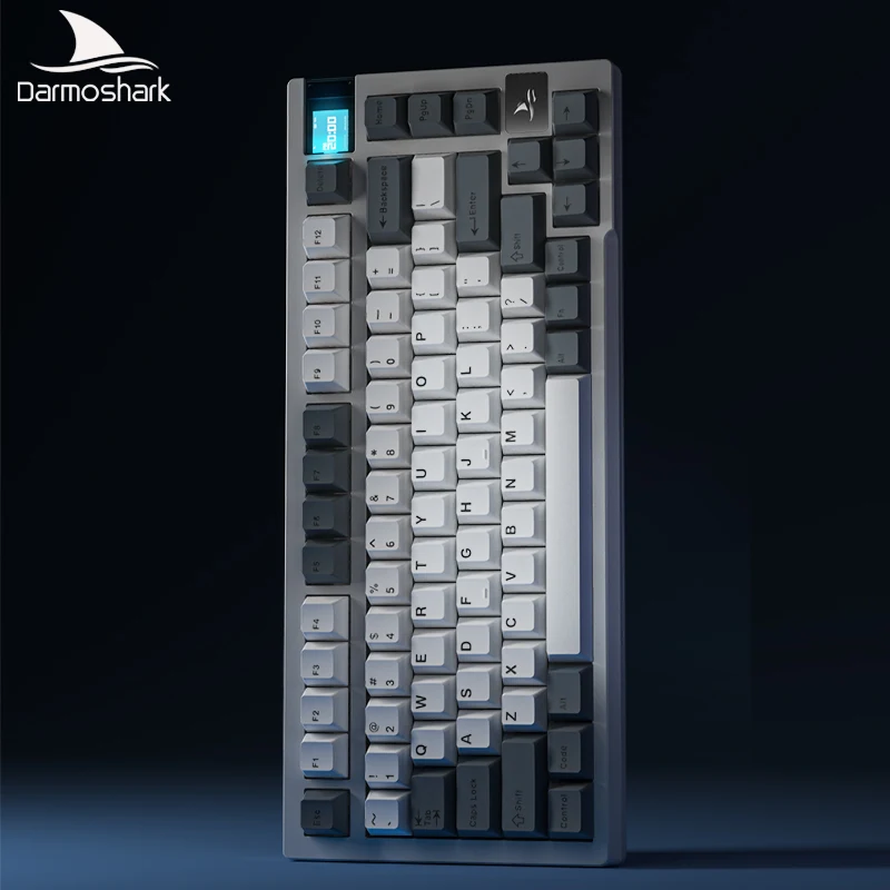 

Darmoshark K8 75% Bluetooth 5.0/2.4G Wireless/Wired Mechanical Gaming Keyboard 81 Keys Customizable Mini Display Gasket-mounted