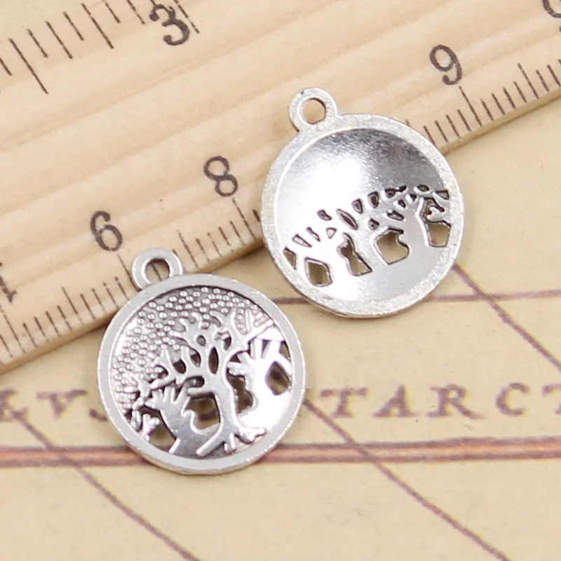 20pcs Charms World Peace Tree 19x16mm Tibetan Silver Color Pendants DIY Antique Finding Making Handmade Jewelry