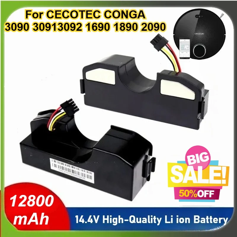 

【High-Quality】 14.4V Li ion Battery for Cecotec Conga 3090 3091 3092 2090 Robotic Vacuum Cleaner Conga Accessories Replacement