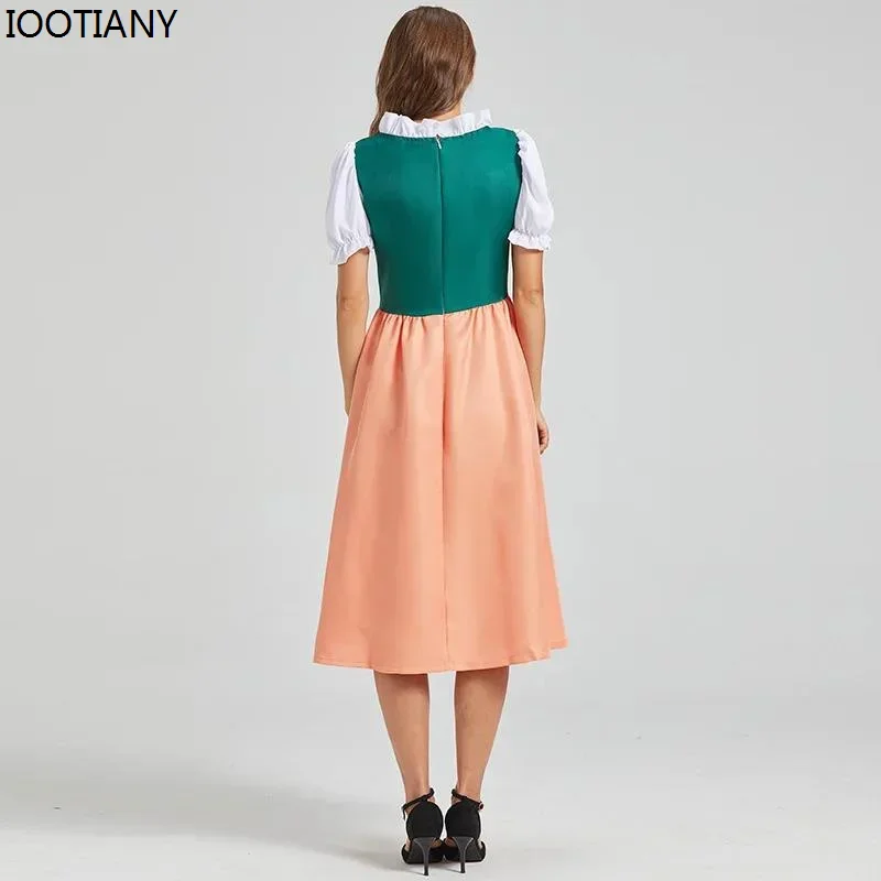 КосплейЖенский Баварский Октоберфест Горничная Косплей Дирндль Платья Традиционный Немецкий Пивной Костюм Хэллоуин Карнавальная Вечеринка Необычные Dre