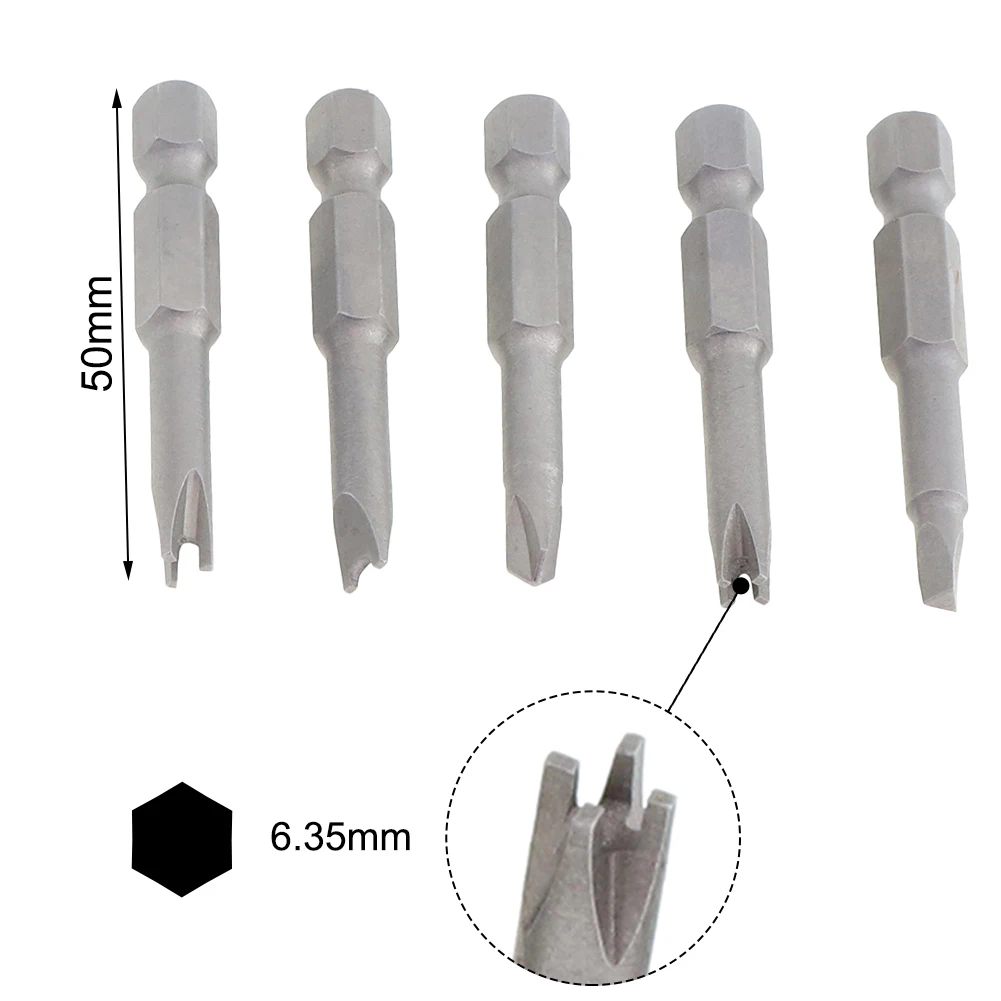 Special-Shaped Screwdriver Set, U, Y Shape, Triangle, 50mm, Screwdriver Bits, Parafusadeira Herramientas, Ferramentas, 5Pcs