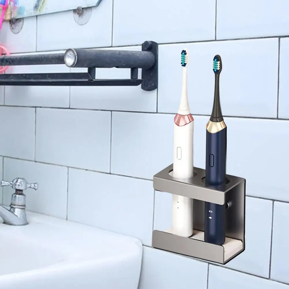 Electric Toothbrush Rack Waterproof Electric Toothbrush Holder with Strong Load-bearing Wall Mounted Bathroom Stand for Adhesive