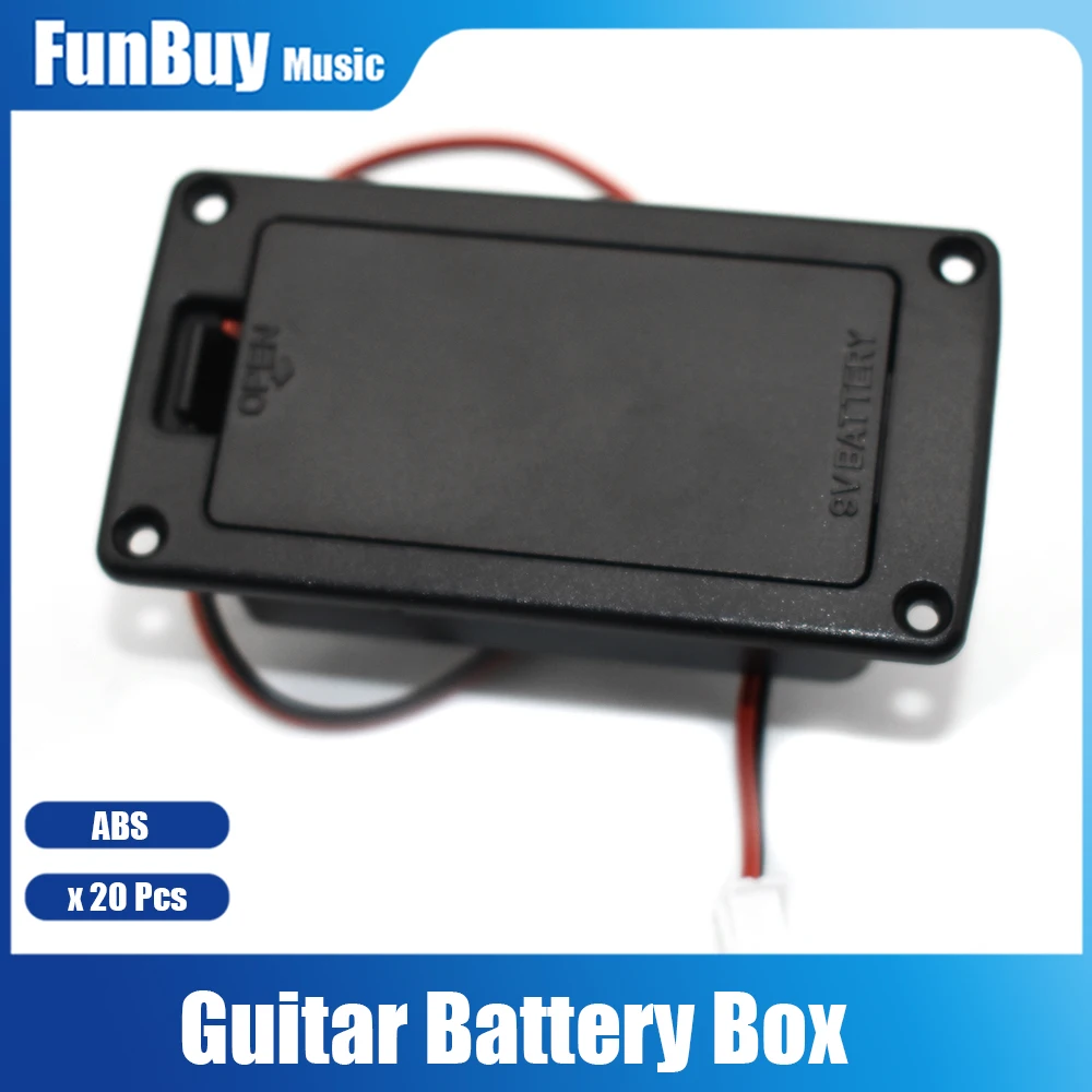 

20pcs ABS 9V Guitar Pickup Battery Box Guitar Case Cover Holder with Wires for Violin Guitar Bass Pickup