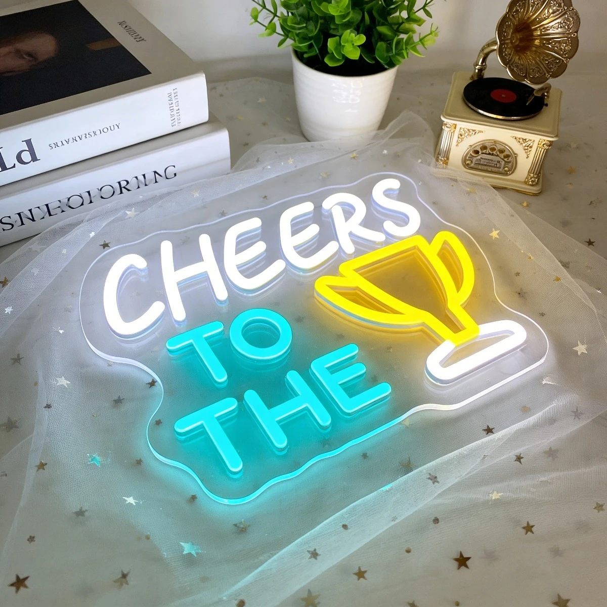 

Неоновая вывеска «Cheers To The Trophy» с LED-подсветкой, USB, регулируемая, настенная лампа для бара, вечеринки, игровой комнаты, празднования побед, декоративный светильник, идея для подарка