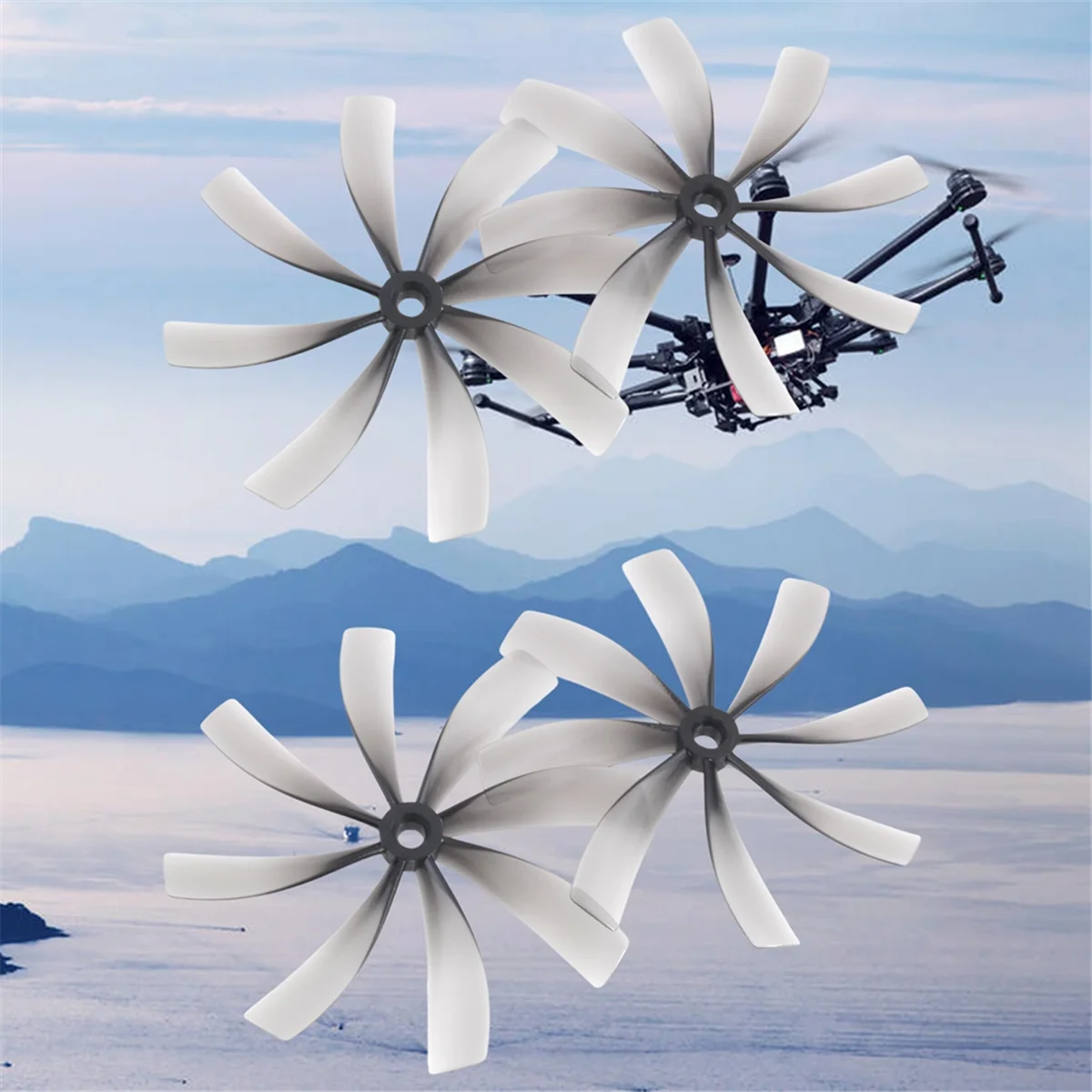 2 pares de hélice de 3,5 polegadas 89MMX8 89MM hélice de PC de 8 lâminas para drones canalizados RC FPV Freestyle