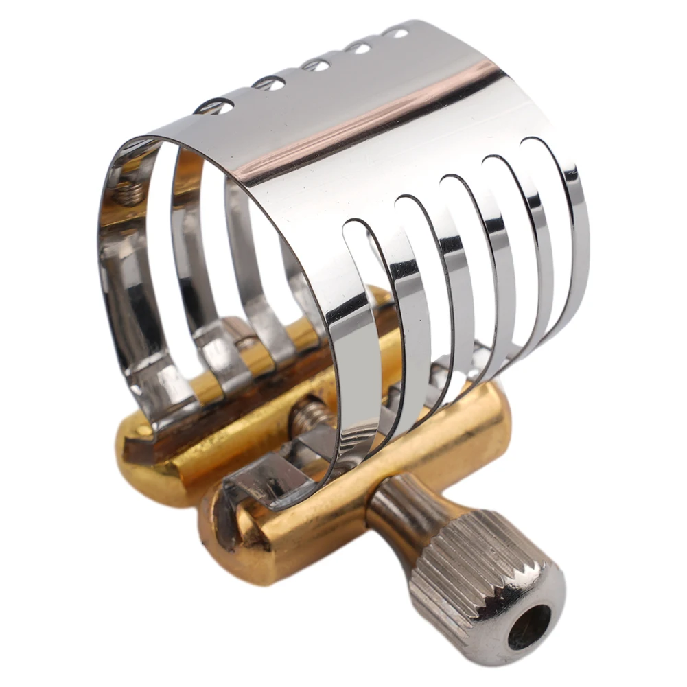 Saxophone Ligature Clip Adjustable Metal for Tenor Alto Soprano Mouthpieces Offering Secure Fit and Enhanced Sound Performance
