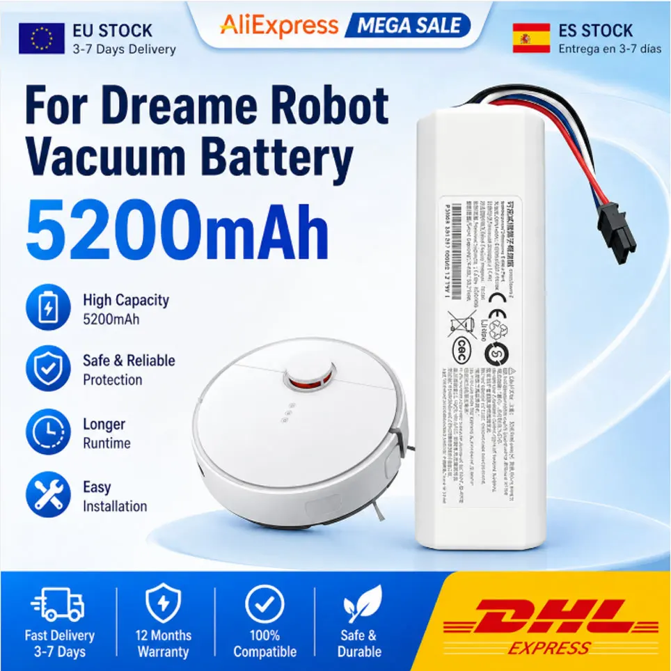 EU-Lager 14,4V Ersatzakku P2008-4S2P-MMBK P2150-4S2P-XWDLS für Dreame S10 D9 F9 L10Pro L10Plus Saug- und Wischroboter Ersatzteile Schnelle Lokale Lieferung