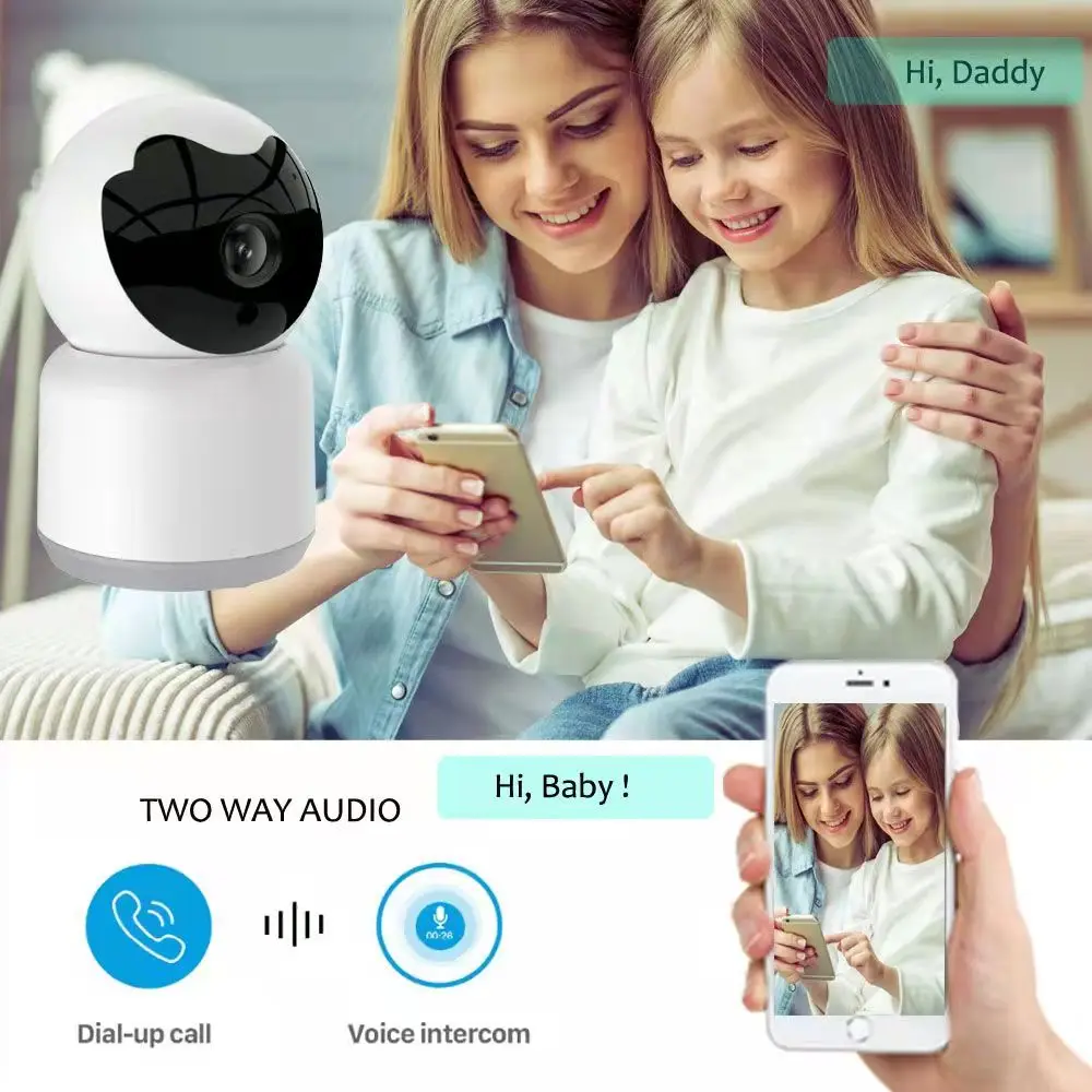 Tuya WiFi Indoor Pan/Tilt Smart Home Security Camera 2MP HD Infrared Night Vision Wireless Surveillance MINI Camera