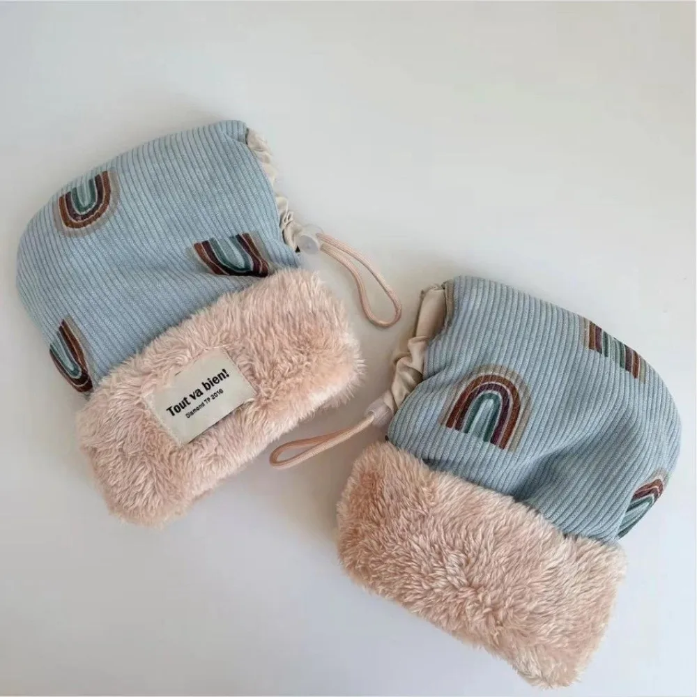 

Creative Cartoon Printed Bicycle Gloves Windproof Cold Proof Warm Mittens Handle Cover Gloves Scooter Accessory