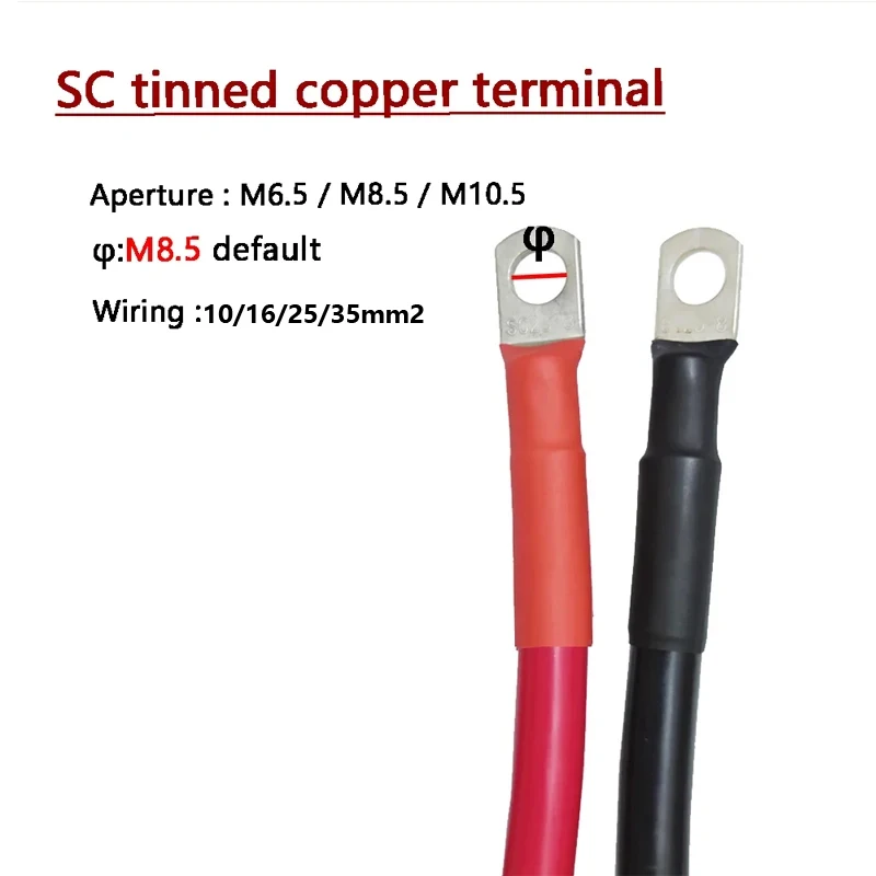 8/6/4/2AWG 10/16/25mm2 Battery Connection Cable Copper Wire with SC Terminal For Car Battery Series and Parallel, UPS, Inverter