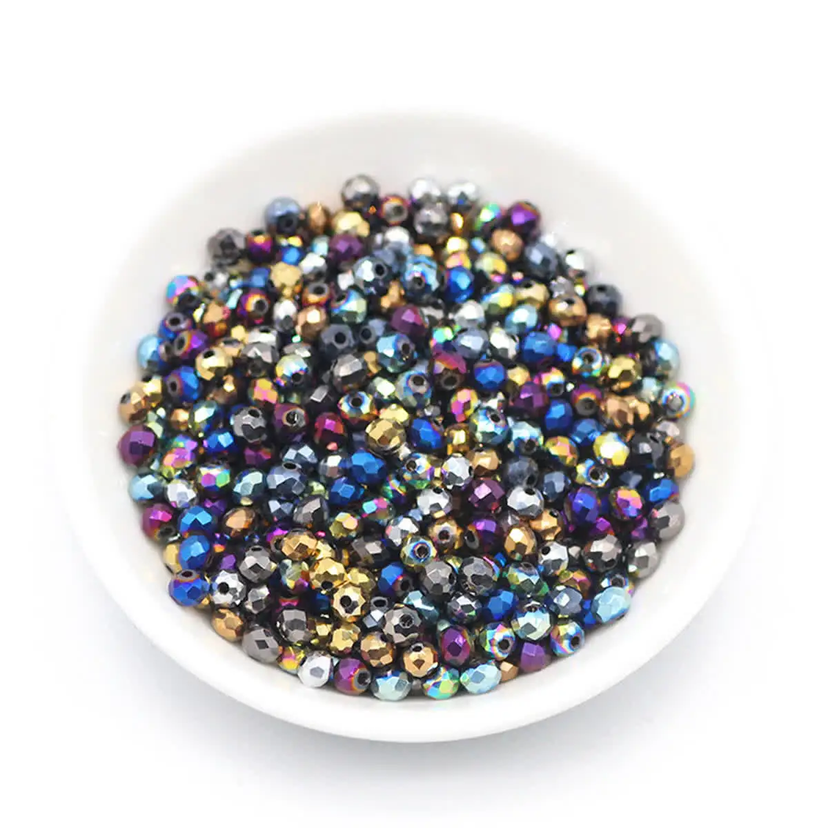 JHNBY 4mm 100pcs Round Shape Austrian crystals loose beads ball supply surface color plated bracelet necklace Jewelry Making DIY