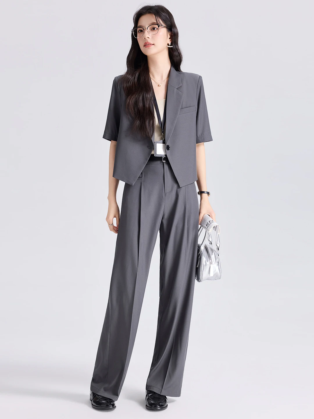 Black Casual Short Suit Jacket Women's Small Size 2026 New Summer Interview Formal Short Professional Suit Set for Ladies