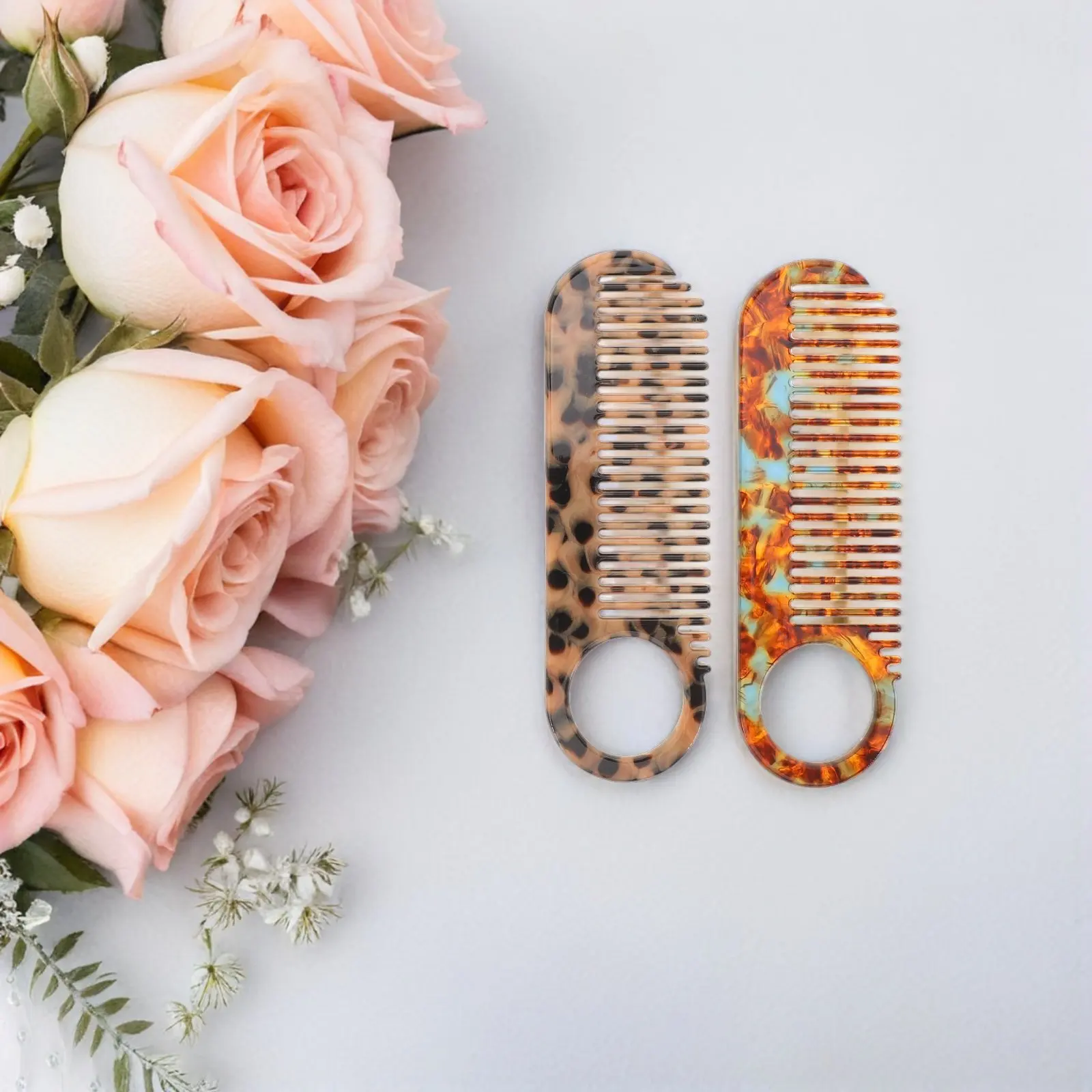 4Pcs Cellulose Acetate Anti Static Small Wide Tooth Hair Combs Pocket Size Vent Design Hair Care Styling Tools Travel Detangling