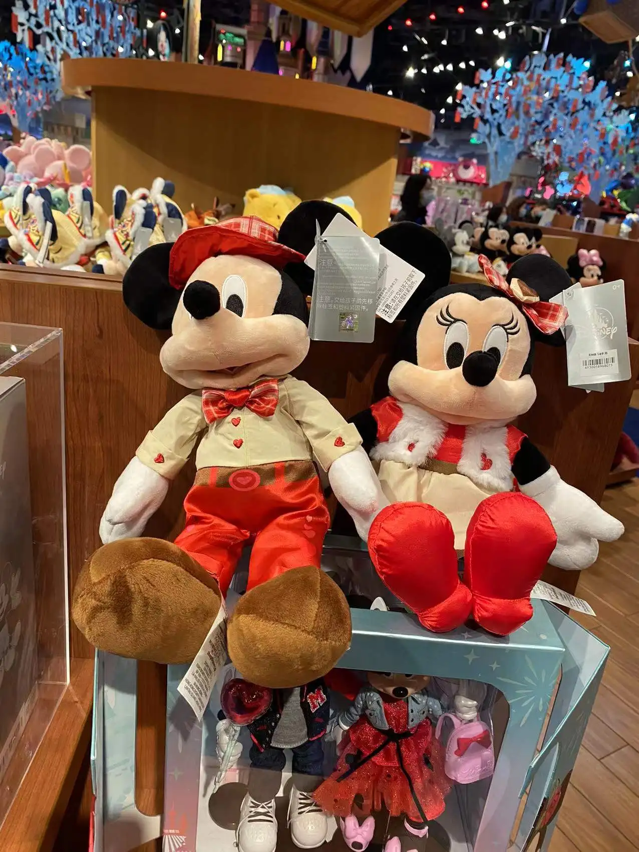 

Оригинальная плюшевая игрушка-кукла Disney 2022, День святого Валентина, Микки и Минни, подарок на день рождения для ребенка