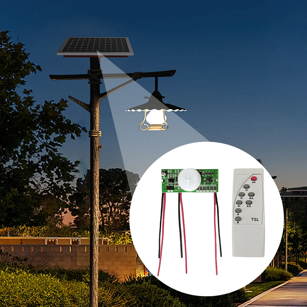 3.2 V 3.7 V Solar Lamp Board Controller Module Infrared Human Body Induction Solar Street Light Driver Board with Remote Control