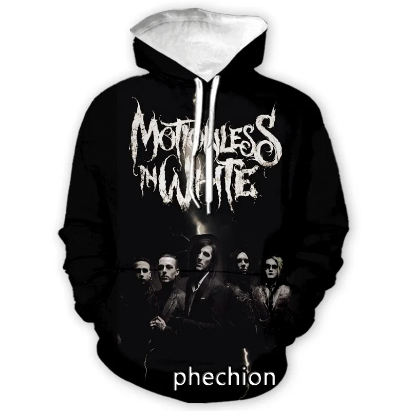 Halloween Phechion3D Print Men/Women Motionless in White Casual Sweatshirt Hoodies Streetwear Loose Hoodies New Fashion 6XL