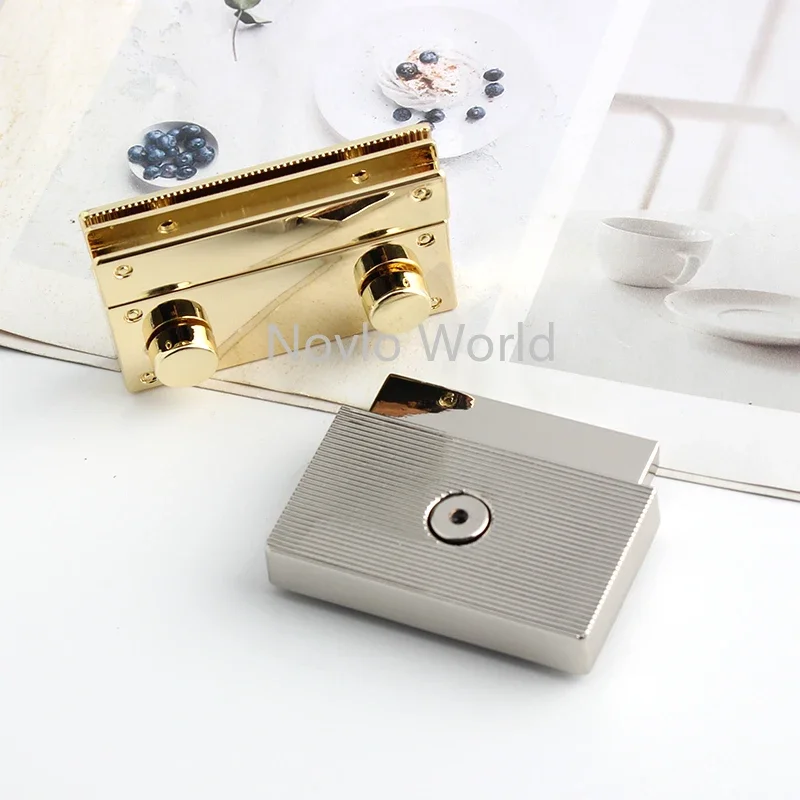 5-10-30sets 3 Size Light gold Silver Metal Bag Square Snap Lock Fitting For Women Handbag And Man Bag Hardware