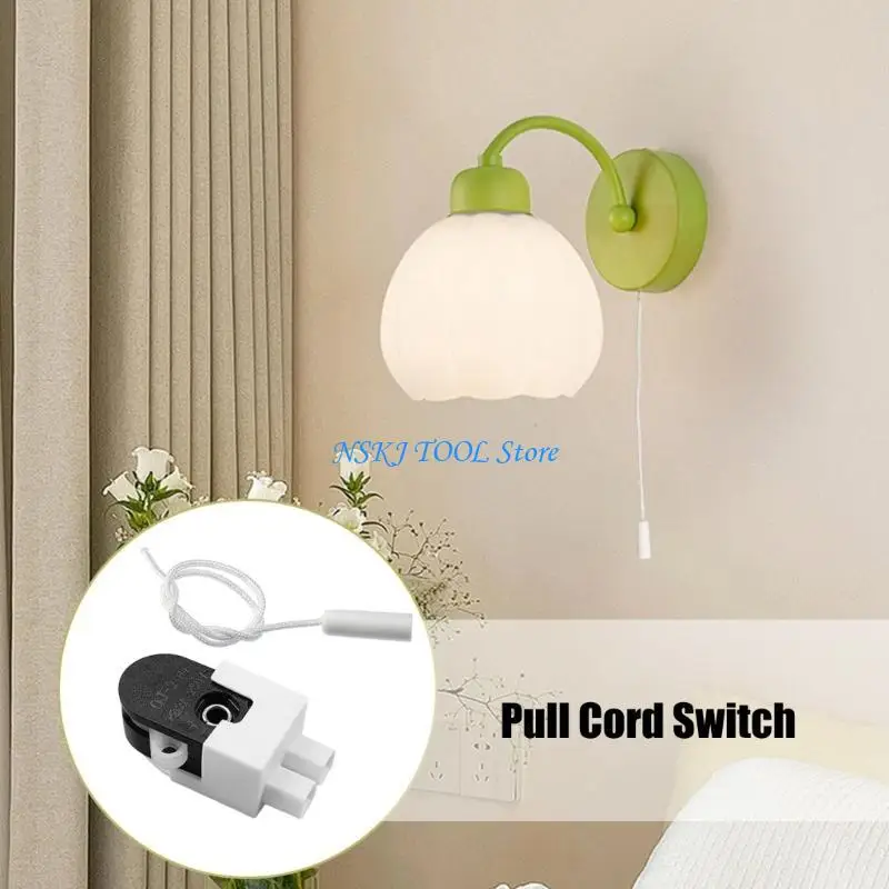 L8RC 4Pieces Thực tế hoạt động mượt mà SILL STORALITH Công tắc ánh sáng cho đồ đạc phòng ngủ Cơ chế kéo dây Dễ dàng cài đặt