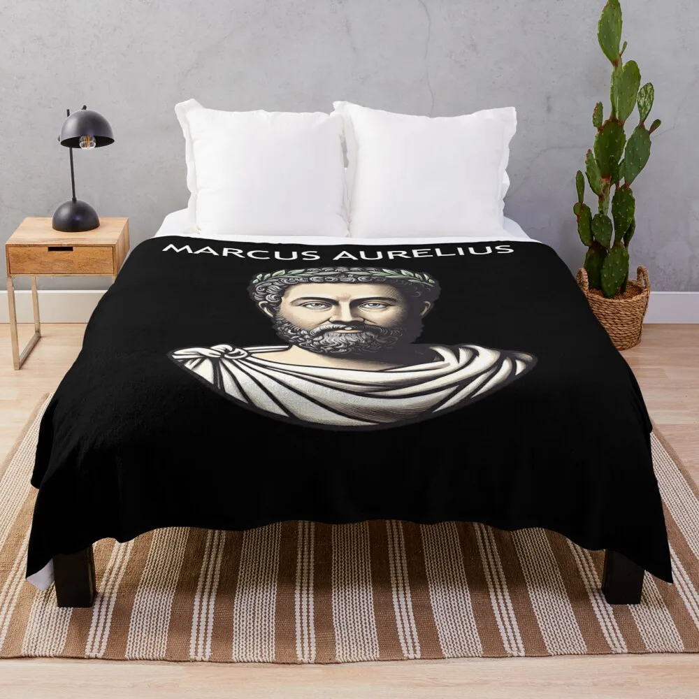 Marcus Aurelius Roman Emperor Stoic Philosopher Throw Blanket Blankets For Sofas Beach Shaggy Blankets