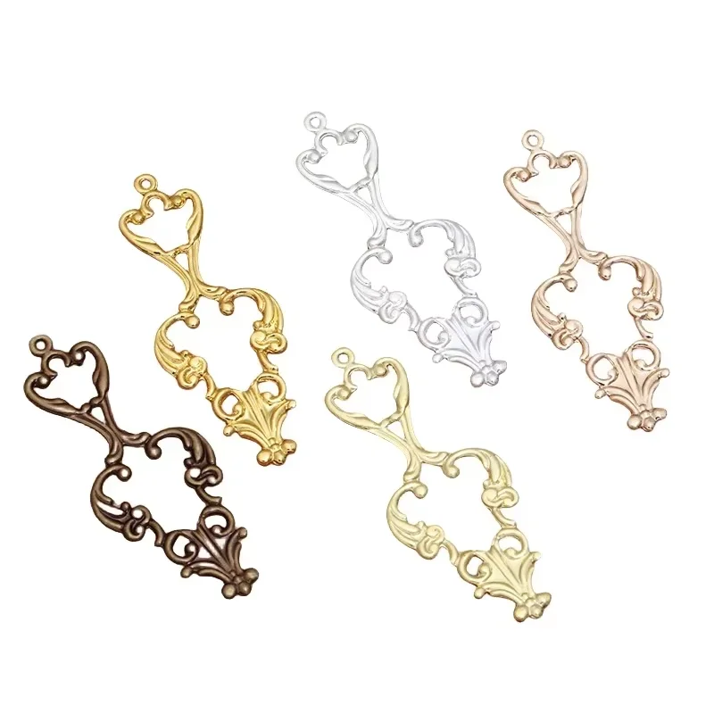 

BoYuTe Factory Supply Metal Brass Stamping Filigree Flower Plate Findings Diy Hand Made Jewelry Materials