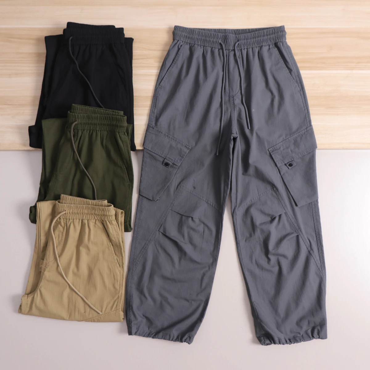 

Свободные повседневные брюки-карго для активного отдыха с карманами, японская версия, серия Mountain, рабочие брюки, расслабленные брюки с манжетами